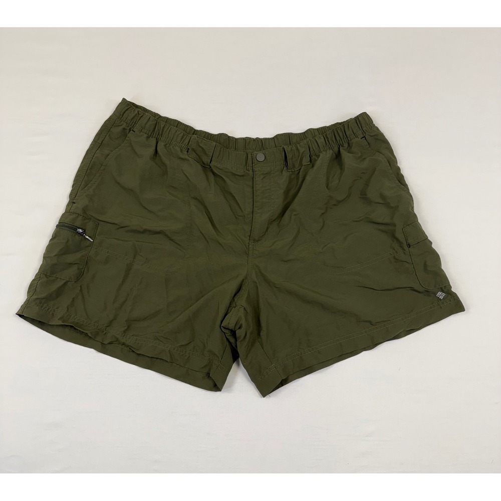 Columbia Women's‎ XL Cargo Shorts Olive Green Elastic Waist Zip Pockets Outdoor